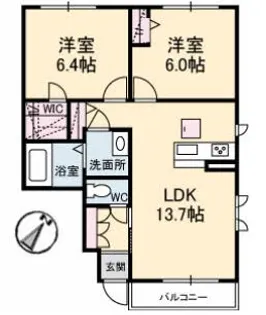香川県善通寺市稲木町【アパート】の間取り