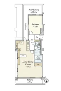 エクレール自由が丘【4階】の間取り
