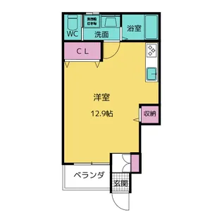 コーポアニヴェルセルIII【1階】の間取り