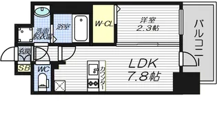 ファステート難波ミライズ【6階】の間取り