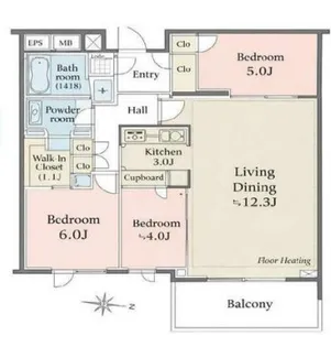 ザ・パークハウス小日向【3階】の間取り