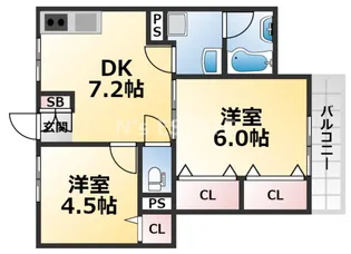 コートフジ【2階】の間取り
