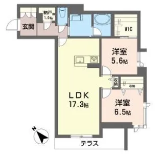 アベニールテラス浦和美園【1階】の間取り