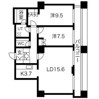グランパークハイツ【28階】の間取り