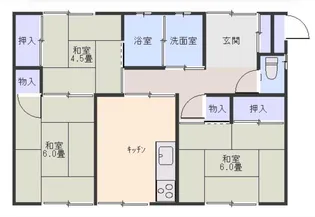 ハウス鳥屋場【1階】の間取り