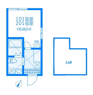 モンステラ子母口【2階】の間取り