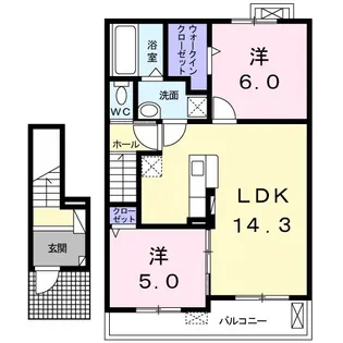 スカイノート・イースト【2階】の間取り