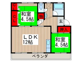 根貝戸団地2号棟【3階】の間取り