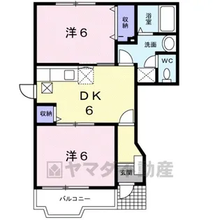 クレストール西川田【1階】の間取り