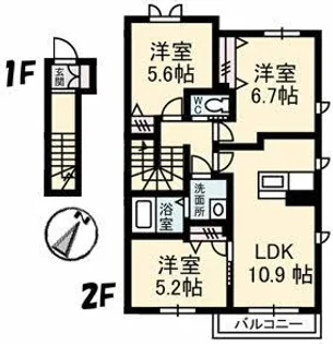 グランシャリオ【2階】の間取り