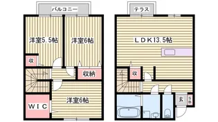 オークスコート西新在家 A棟の間取り