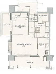 リアンシエルブルー東比恵【6階】の間取り