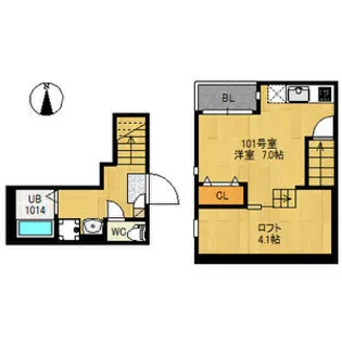 RIZESTレガーロ東照宮【1階】の間取り