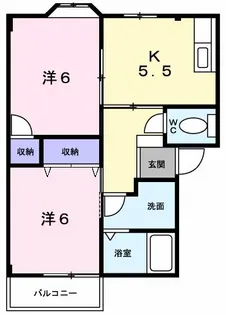 グリーンハイツB【1階】の間取り