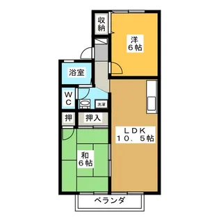 ニューセジュールアサノA【1階】の間取り