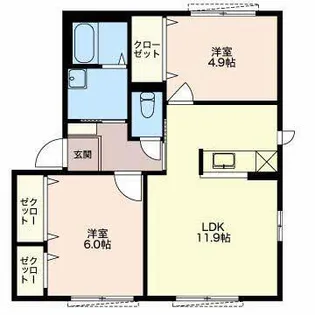 ハーヴェスト【1階】の間取り