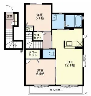 レーヴェン D【2階】の間取り