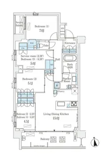 ライトテラス世田谷砧【2階】の間取り