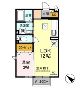 レセンテ B【1階】の間取り