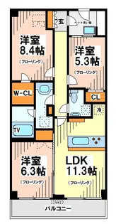 トゥトゥジャルダンはるひ野【1階】の間取り