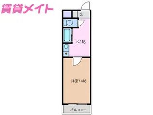 アイルーム亀山上道野【3階】の間取り