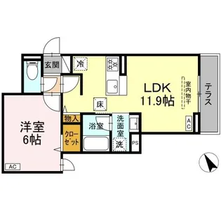 セレスティア桜上水【1階】の間取り