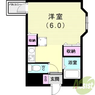 岡松ハイツ【1階】の間取り