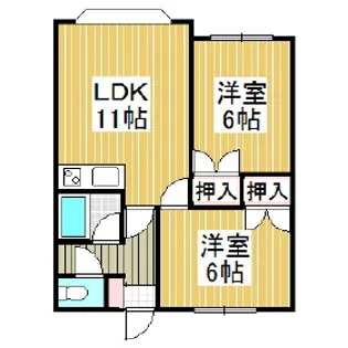 コーポエルピス【2階】の間取り