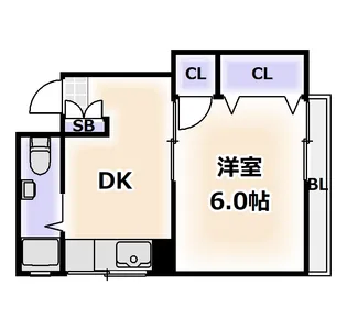 第一文の里ビル【5階】の間取り