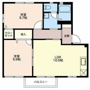 フォーレス・ティー・ローズA【2階】の間取り