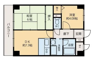 ダイアパレス谷町第3【2階】の間取り