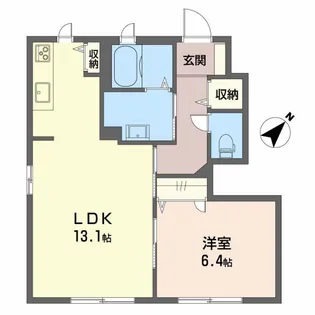 ベイサージュ C【1階】の間取り