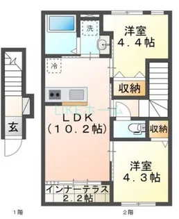 Chateau・Arv(シャトー・アルヴ)【1階】の間取り