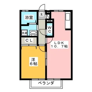 ロシェリドゥ【1階】の間取り
