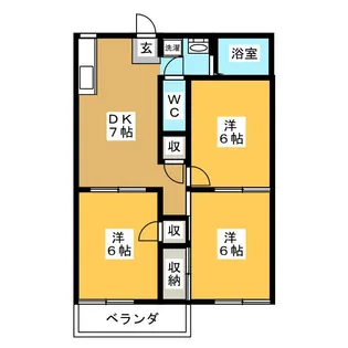 ジュネス92 C棟【2階】の間取り