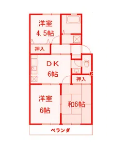 マリンハイツII【2階】の間取り
