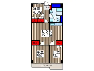 南浦和センチュリ-マンション【4階】の間取り