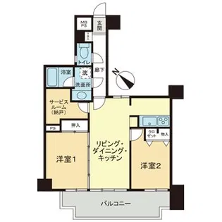 ライオンズマンション東川口AKAO【4階】の間取り