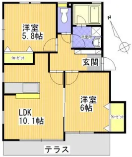 神奈川県鎌倉市材木座3【アパート】の間取り