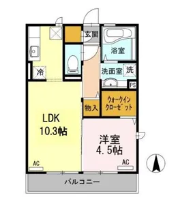 フラッツ・ベル【1階】の間取り