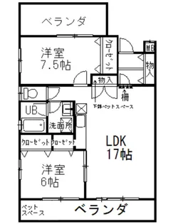 メゾンドシャンヌ【1階】の間取り