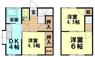 竹松駅南コーポ Bの間取り