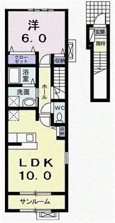 サニーシャトー【2階】の間取り