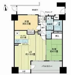 ダイアパレス榴岡CORTY【4階】の間取り