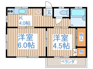 コ-ポニュ-ハッピ-【2階】の間取り
