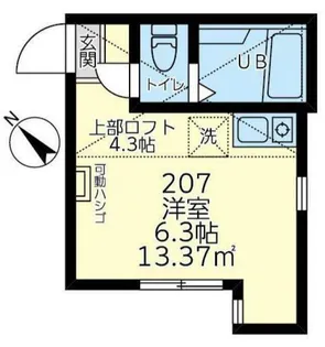 ユナイト横浜ニコラス・バトラー【2階】の間取り