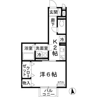 パークサイド渋川A【1階】の間取り