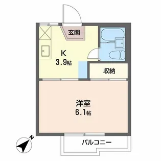 メゾンシャルマンA【1階】の間取り