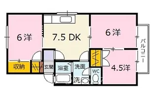 ハイランド B棟【2階】の間取り