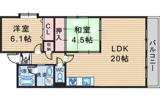 ルモン北桜塚【5階】の間取り